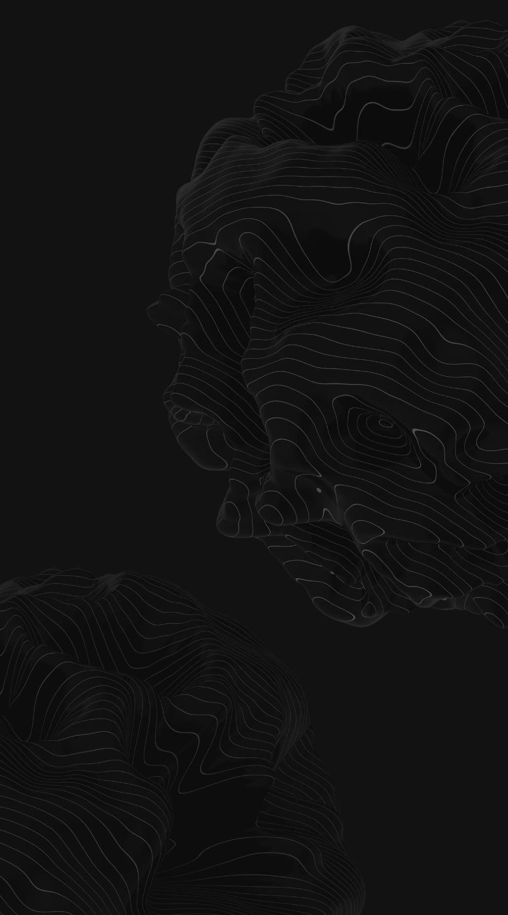 Gráfico abstracto de relieve topográfico oscuro que representa la estructura y el diseño de una red digital.